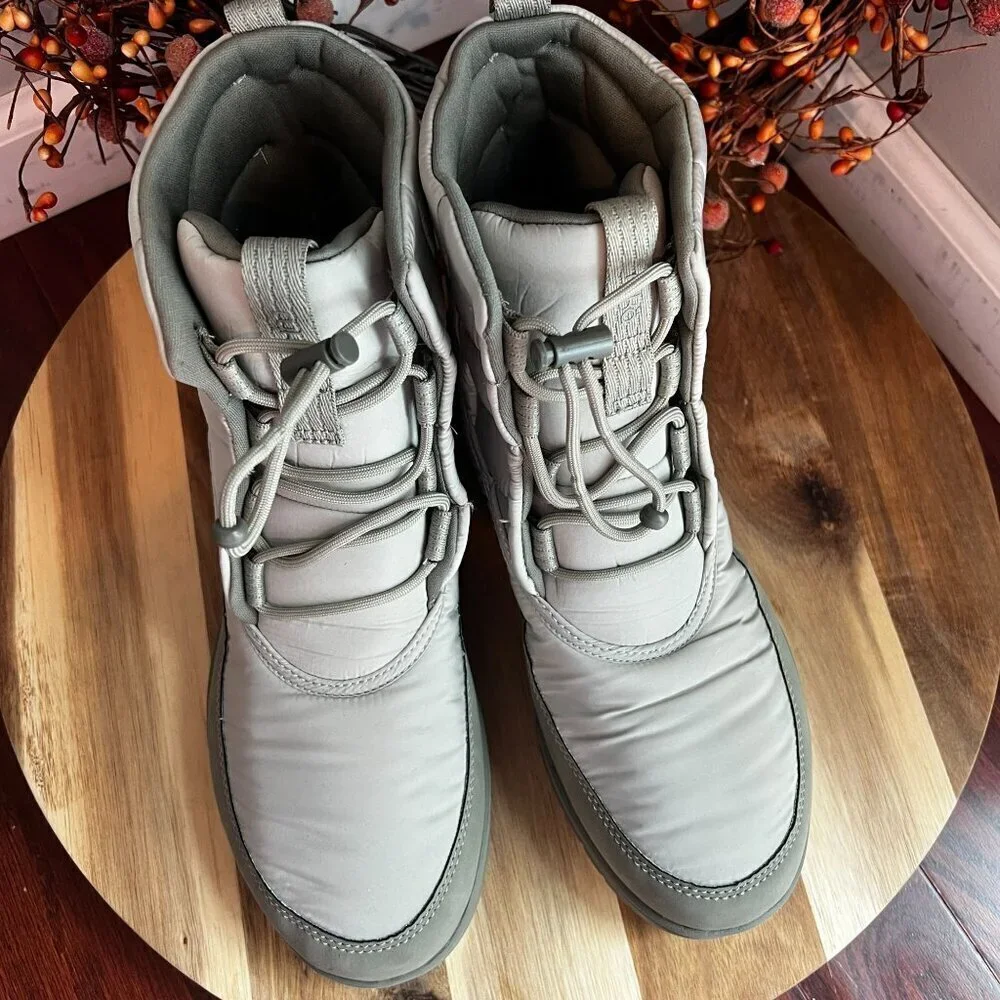 Ryka Womens Solace Lace-up Short Rain Boots Sz 11 WIDE in Abbey Green